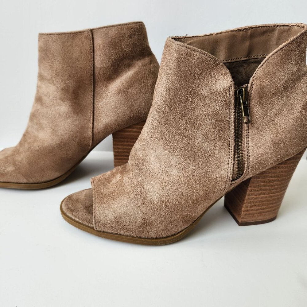 Carlos By Carlos Santana Jade Suede Peep Toe Ankle Booties Cowgirl Festival Boho - Picture 1 of 9